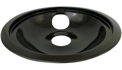 Laser 62248 GE Porcelain Stove Shallow-Draw Drip Pan with Trim Ring, Black, 8-in