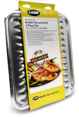Laser 62250 2-in-1 Broiler Pan, Chrome/Porcelain, Dishwasher Safe, Black, 16 x 12.75 x 1.75-in image 2