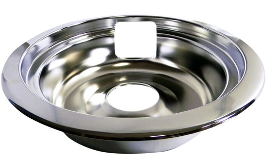 Laser 62469 Universal Stove Drip Pan with Trim Ring, Bright Chrome, 6-in