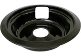 Laser 62489 Universal Porcelain Stove Deep-Draw Drip Pan with Trim Ring, Black, 6-in