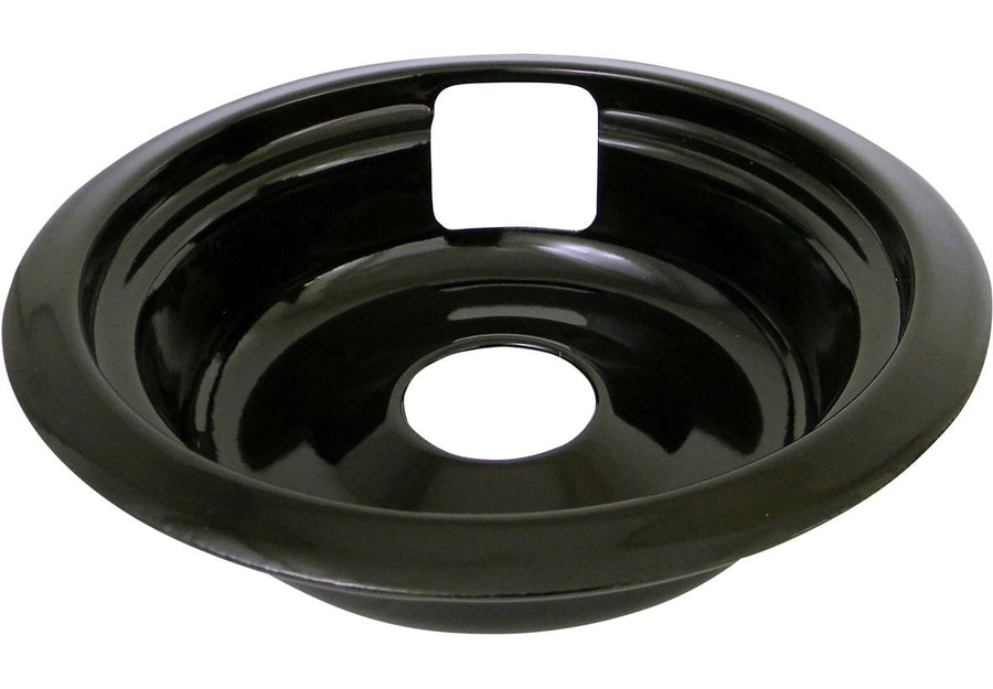 Laser 62489 Universal Porcelain Stove Deep-Draw Drip Pan with Trim Ring, Black, 6-in