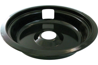 Laser 62490 Universal Porcelain Stove Deep-Draw Drip Pan with Trim Ring, Black, 8-in