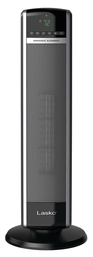 Lasko 1500W Digital Tower Ceramic Space Heater withRemote Control, 1500W, Black, 30-in