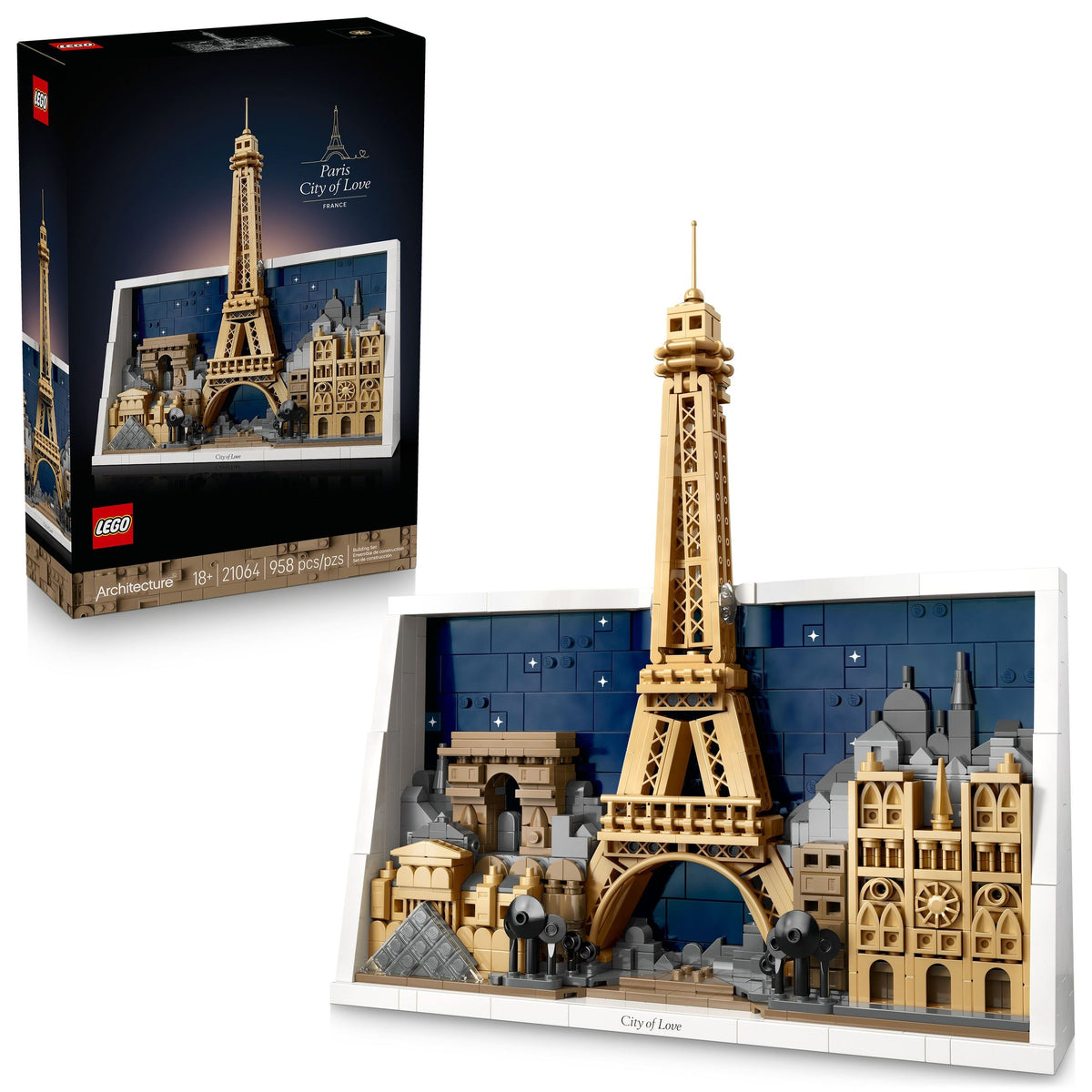 LEGO Architecture Landmarks Paris – City Of Love Building Set - 21064, 958-pcs, Ages 18+