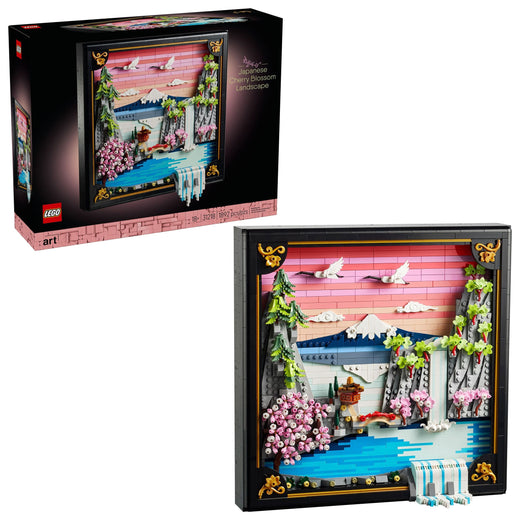 LEGO Art Japanese Cherry Blossom Landscape Framed 3D Art Building Set - 31218, 1892-pcs, Ages 18+