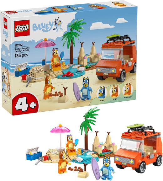 LEGO Bluey's Beach & Family Car Trip - 11202, 133-pcs, Ages 4+