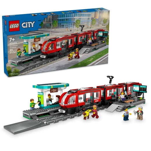 LEGO City Downtown Streetcar and Station Toy Train Set - 60423, 811-pcs, Ages 7+