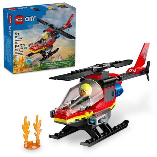 LEGO City Fire Rescue Helicopter - 60411, 85-pcs, Ages 5+