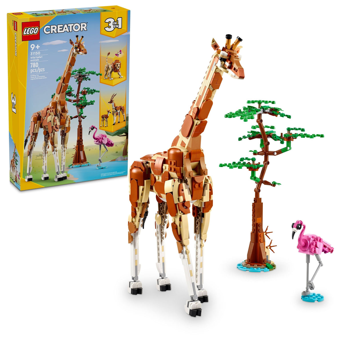 LEGO Creator 3-in-1 Wild Safari Animals - 31150, 780-pcs, Ages 9+