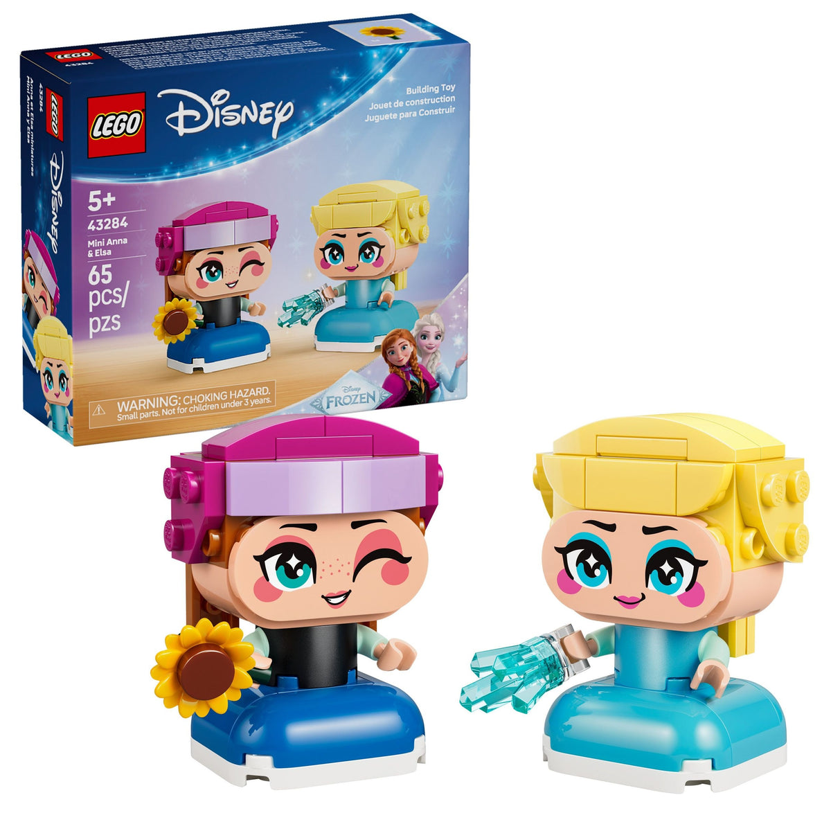 LEGO Disney Animation Mini Anna & Elsa Toy Building Set - 43284, 65-pcs, Ages 5+