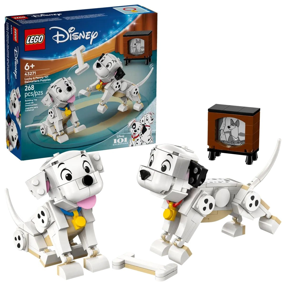 LEGO Disney Lucky and Penny 101 Dalmatians Puppies - 43271, 268-pcs, Ages 6+