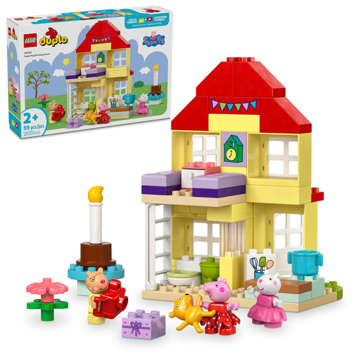 LEGO DUPLO Peppa Pig Birthday House Preschool Building Toy Set, 59-pc