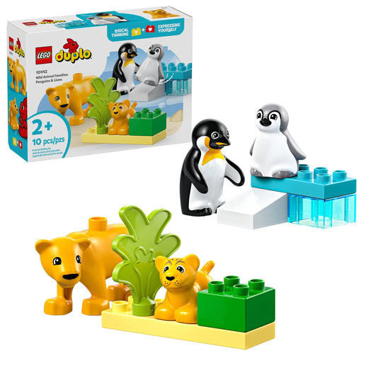 LEGO DUPLO Wild Animal Families: Penguins & Lions Toy Building Set - 10442, 10-pcs, Ages 2+