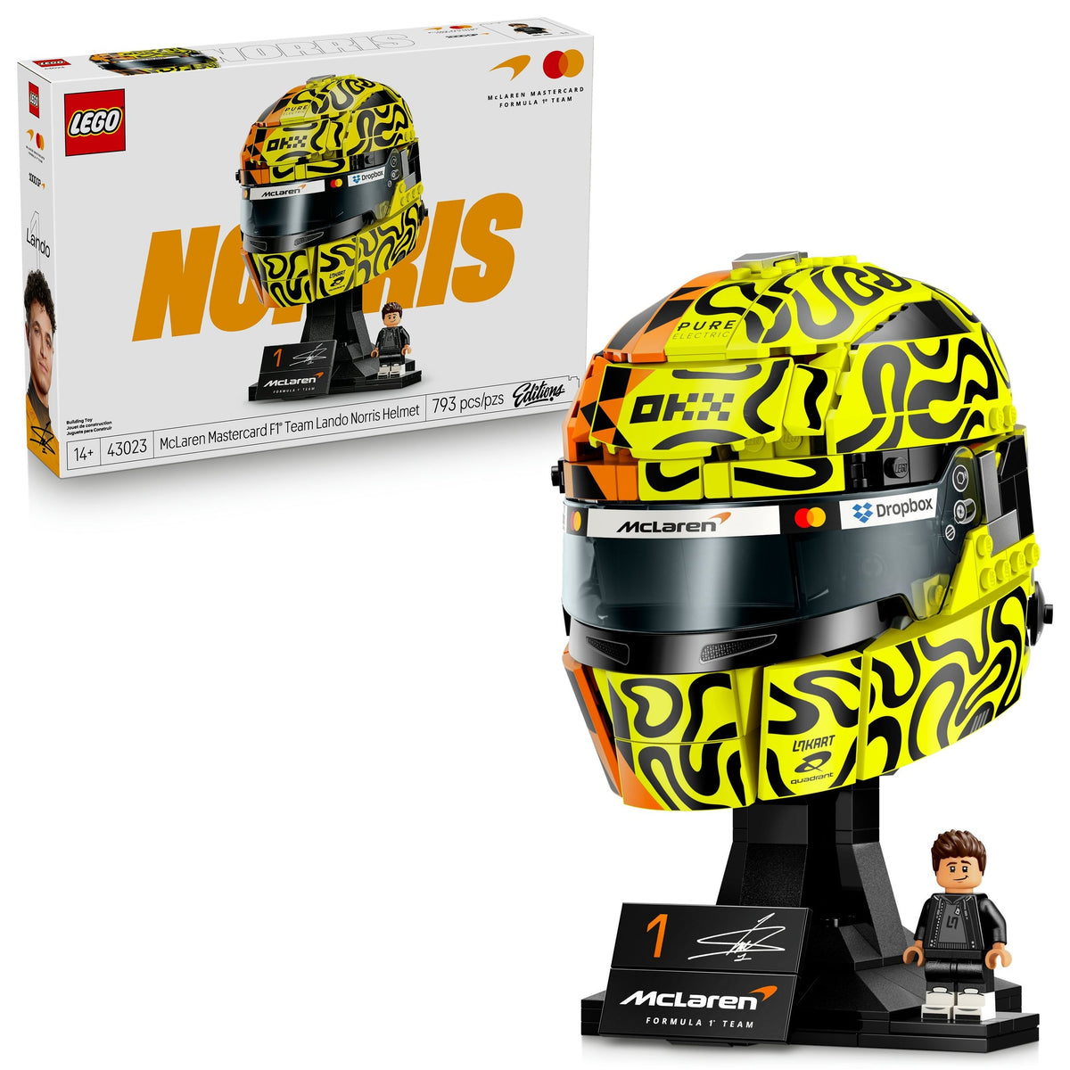 LEGO Editions McLaren Mastercard Lando Norris Helmet - 43023, 793-pcs, Ages 14+