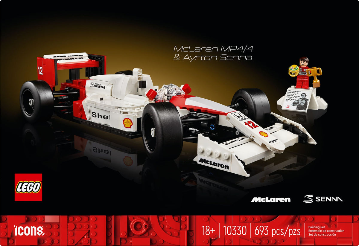 LEGO Icons McLaren MP4/4 & Ayrton Senna Race Car- 10330, 693-pcs, Ages 18+