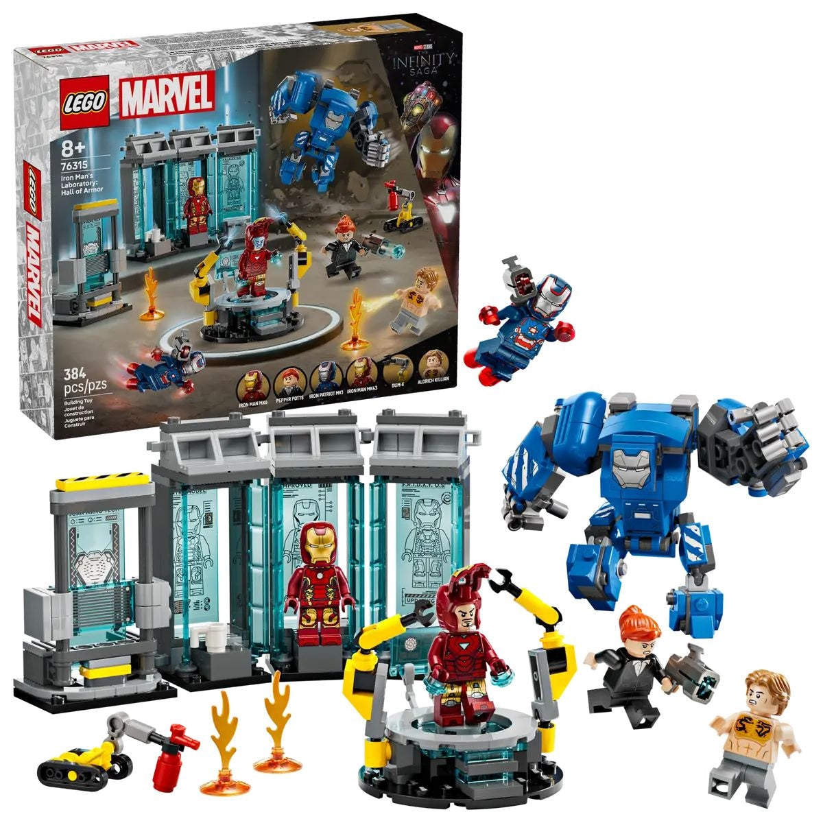 LEGO Marvel 76315 Iron Man's Laboratory: Hall of Armor, 384-pc