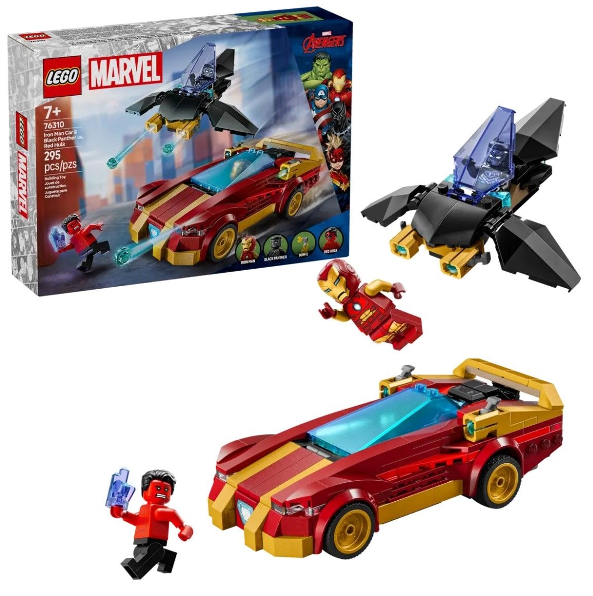 LEGO Marvel Iron Man & Black Panther vs. Red Hulk - 76310, 295-pcs, Ages 7+