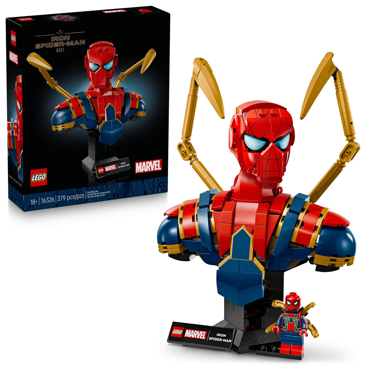 LEGO Marvel Iron Spider-Man Bust - 76326, 379-pcs, Ages 18+