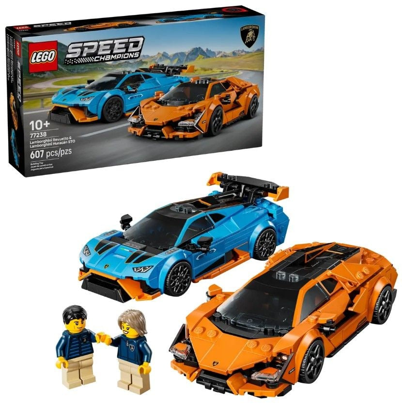 LEGO Speed Champions Lamborghini Revuelto & Huracán STO - 77238, 607-pcs, Ages 10+