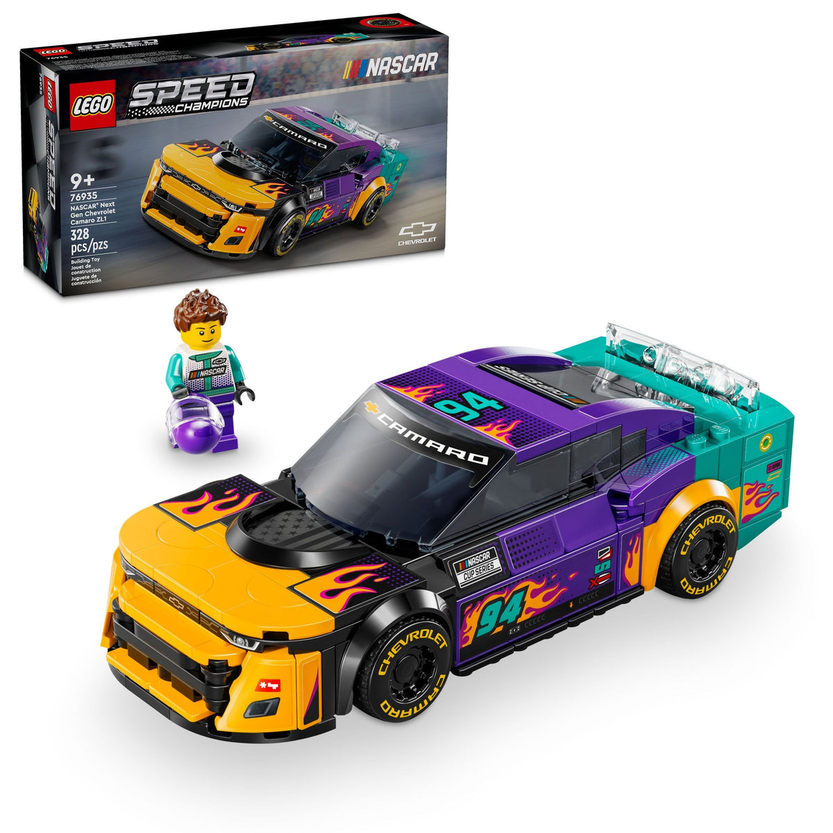 LEGO Speed Champions NASCAR Next Gen Chevrolet Camaro ZL1 - 76935, 328-pcs, Ages 9+