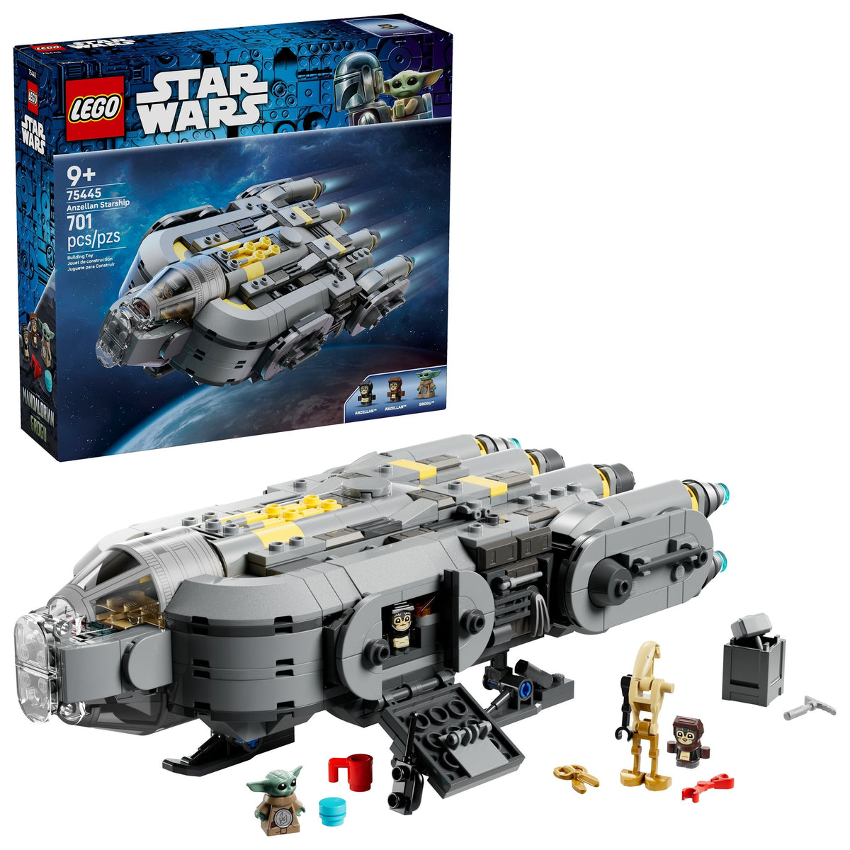 LEGO Star Wars: The Mandalorian and Grogu Anzellan Starship - 75445, 700-pcs, Ages 9+
