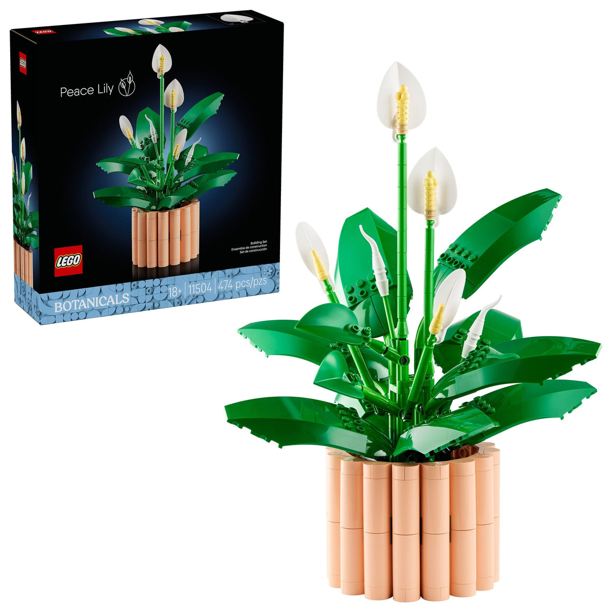 LEGO The Botanical Collection Peace Lily Flower Building Set - 11504, 474-pcs, Ages 18+