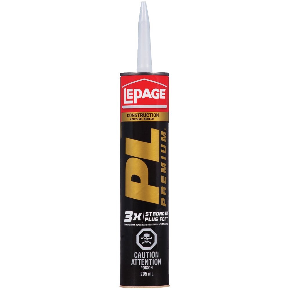 LePage PL Premium Construction Adhesive Glue, Indoor/Outdoor, Weather & Waterproof, 295-mL