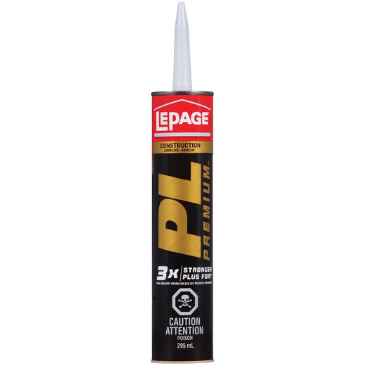 LePage PL Premium Construction Adhesive Glue, Indoor/Outdoor, Weather & Waterproof, 295-mL