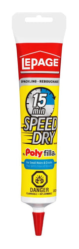 LePage Polyfilla 15-Minute Speed Dry Spackling, Fills Small Holes & Cracks, White, 162-mL