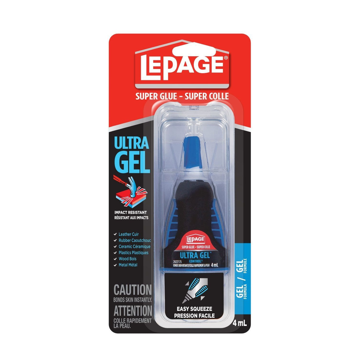LePage Ultra Gel Super Glue Adhesive, Bonds Plastic/Metal/Wood/Rubber/Ceramic/Glass, 4-mL