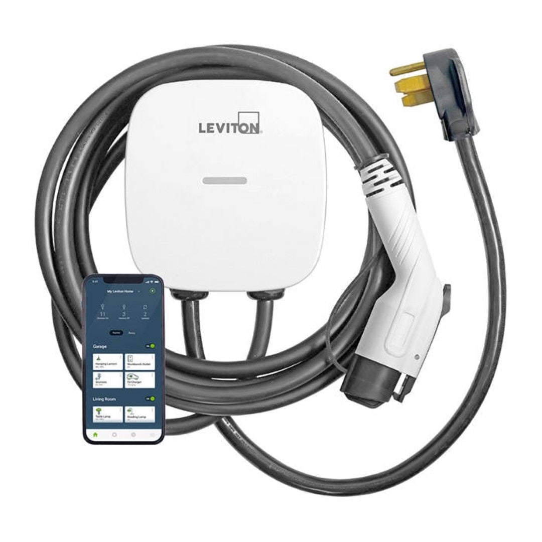 Leviton 40A Wi-Fi Level 2 NEMA 14-50 J1772 Plug-In EV Charger with 25-ft Cord