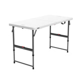 LIFETIME Adjustable Height Folding Table, Indoor/Outdoor, 4-ft