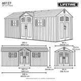 Lifetime Outdoor Storage Shed with Dual Side Entry, 20 x 8-ft image 4