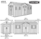 Lifetime Outdoor Storage Shed with Dual Side Entry, Dark Grey Roughcut, 15 x 8-ft image 3
