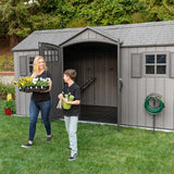 Lifetime Outdoor Storage Shed with Dual Side Entry, Dark Grey Roughcut, 15 x 8-ft image 6