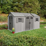 Lifetime Outdoor Storage Shed with Dual Side Entry, Dark Grey Roughcut, 15 x 8-ft image 7