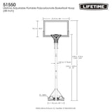 Lifetime Portable Adjustable Basketball Backboard, Hoop & Net System, 48-in image 7