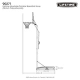 Lifetime Portable Adjustable Basketball Backboard, Hoop & Net System, 50-in image 7