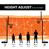 Lifetime Portable Adjustable Basketball Backboard, Hoop & Net System, 50-in image 8