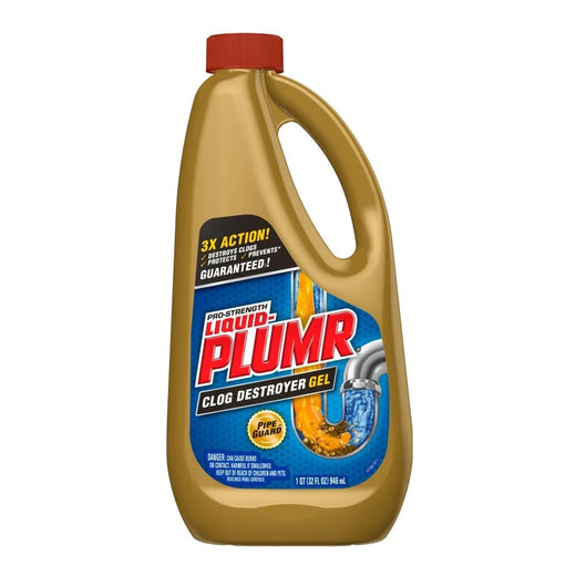 Liquid-Plumr Pro Strength Kitchen Clog Destroyer Gel, Lemon Scent, 946-mL