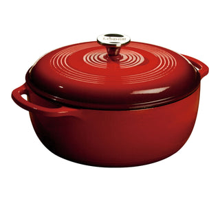 Lodge Enamel Cast Iron Dutch Oven, Red, 6-qt