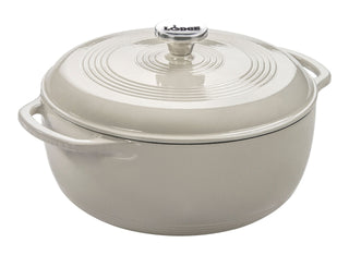 Lodge Enamel Cast Iron Dutch Oven, White, 6-qt