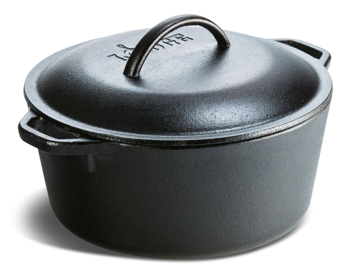 Lodge Seasoned Cast-Iron Dutch Oven, 5-qt