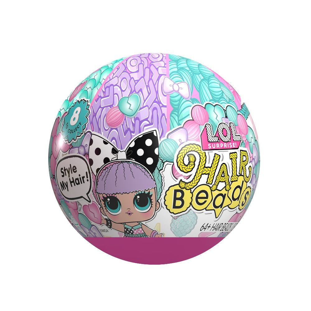 L.O.L. Surprise Hair Beads Tots with 60+ Hair Beads, Collectible Doll, Assorted, Ages 4+