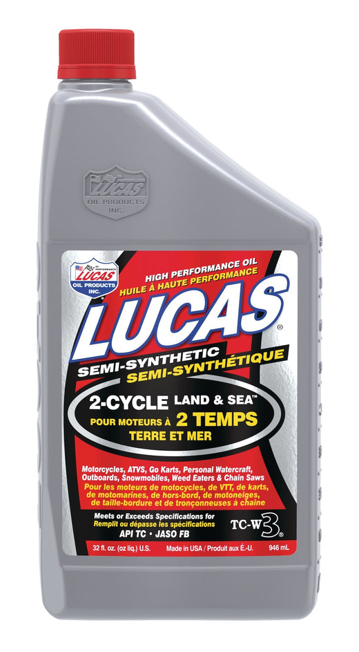 Lucas Oil 2-Stroke Semi-Synthetic Land & Sea Oil, 946-mL