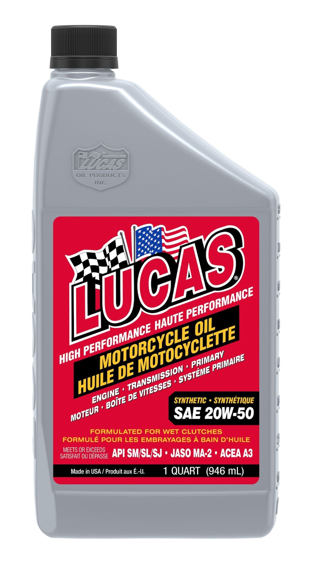 Lucas Oil High Performance Synthetic Motorcycle Oil SAE, 946-mL