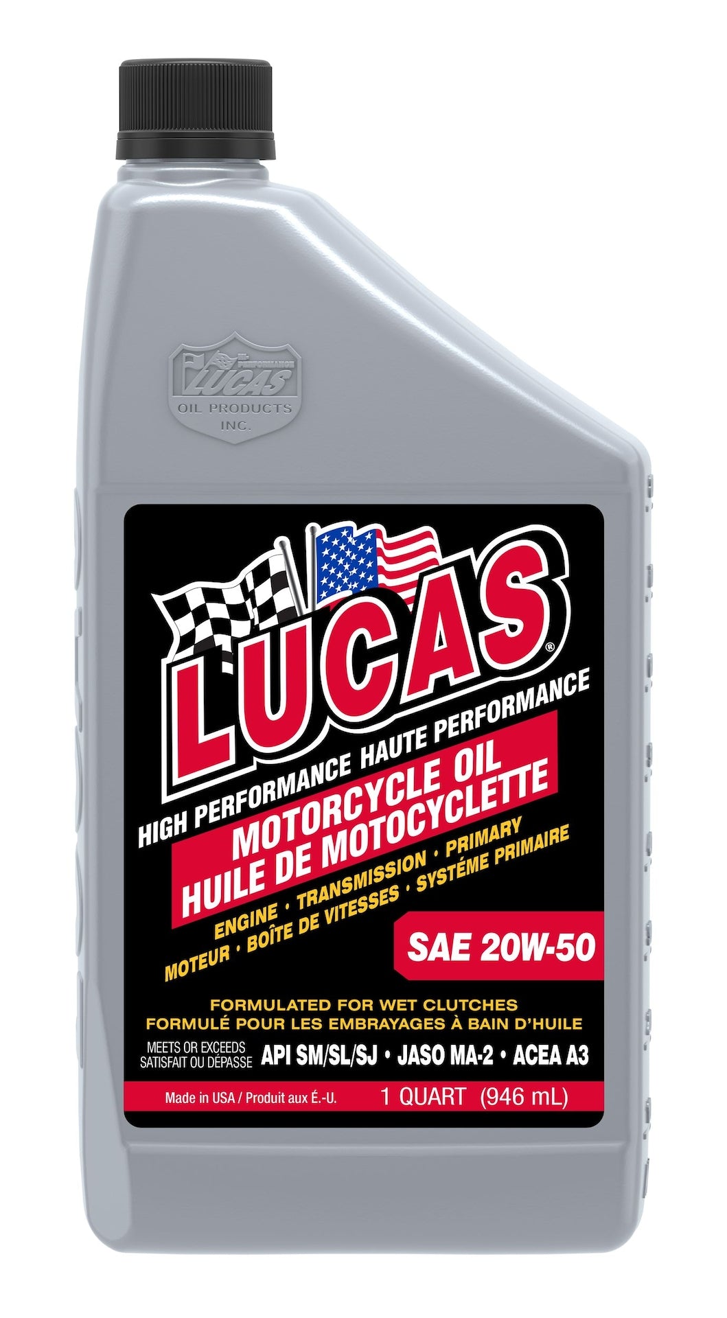 Lucas SAE 20W-50 High Performance Motorcycle Oil, 946-mL
