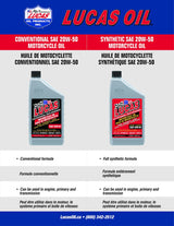 Lucas SAE 20W-50 High Performance Motorcycle Oil, 946-mL image 4