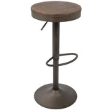 Lumisource Dakota Adjustable Barstool, Brown, 2-pc