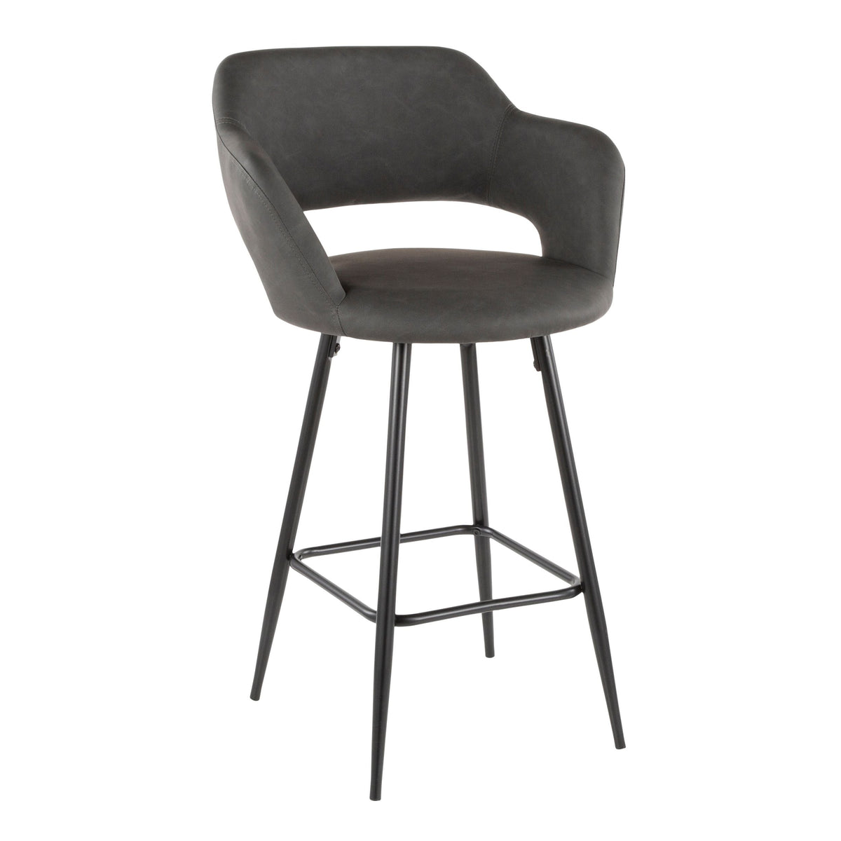 Lumisource Margarite Fixed-Height Counter Stool, Black, 25-in, 2-pc
